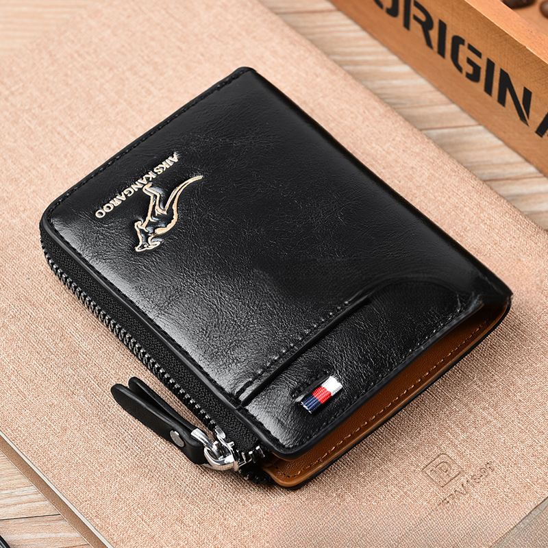 🔥🔥Men Wallet Zipper Genuine Leather Purse ( RFID PROTECTED )