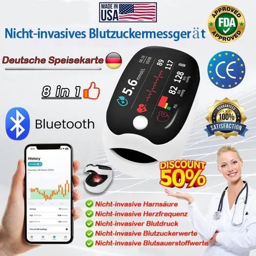 🔥Final 3 Hours: 50% OFF🏆Non-Invasive Blood Glucose Meter[99.9% Accuracy]✅TGA Approved