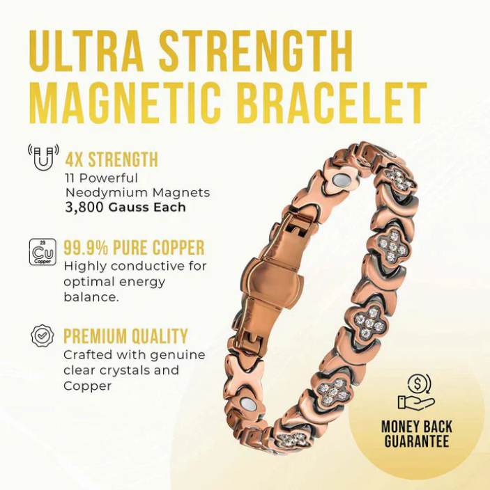copper Bracelets for Women.Pure copper Magnetic Bracelet with 3800 Gauss Effective Magnets