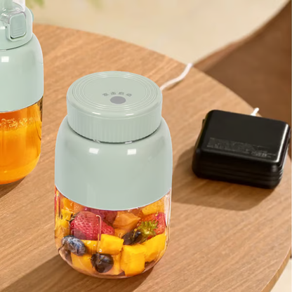 BPA-Free Electric Citrus Juicer Straw, Two Lids, Portable Blender for Smoothies, Shakes, Food Prep & Frozen Blending