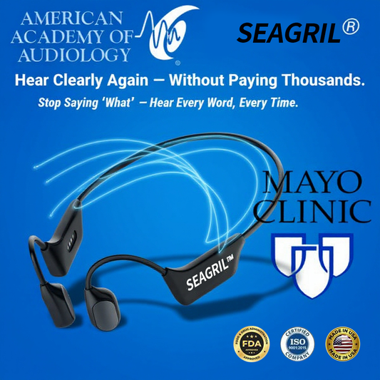 🎄💖Final 3 Hours:50%ОFF💥🔥SEAGRIL Bone Conduction Smart Hearing Aid Bluetooth Earphones(Black Friday Special Sale)