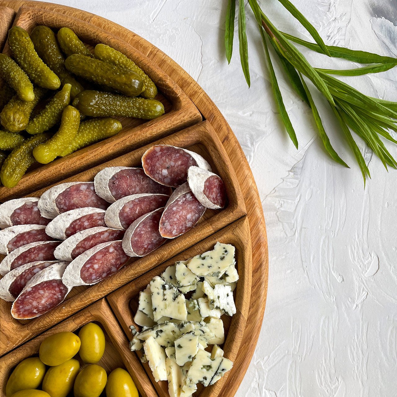 Puzzle Serving Tray - Wood with Removable Compartments