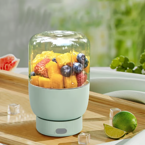 BPA-Free Electric Citrus Juicer Straw, Two Lids, Portable Blender for Smoothies, Shakes, Food Prep & Frozen Blending