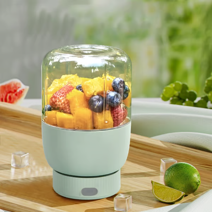 BPA-Free Electric Citrus Juicer Straw, Two Lids, Portable Blender for Smoothies, Shakes, Food Prep & Frozen Blending