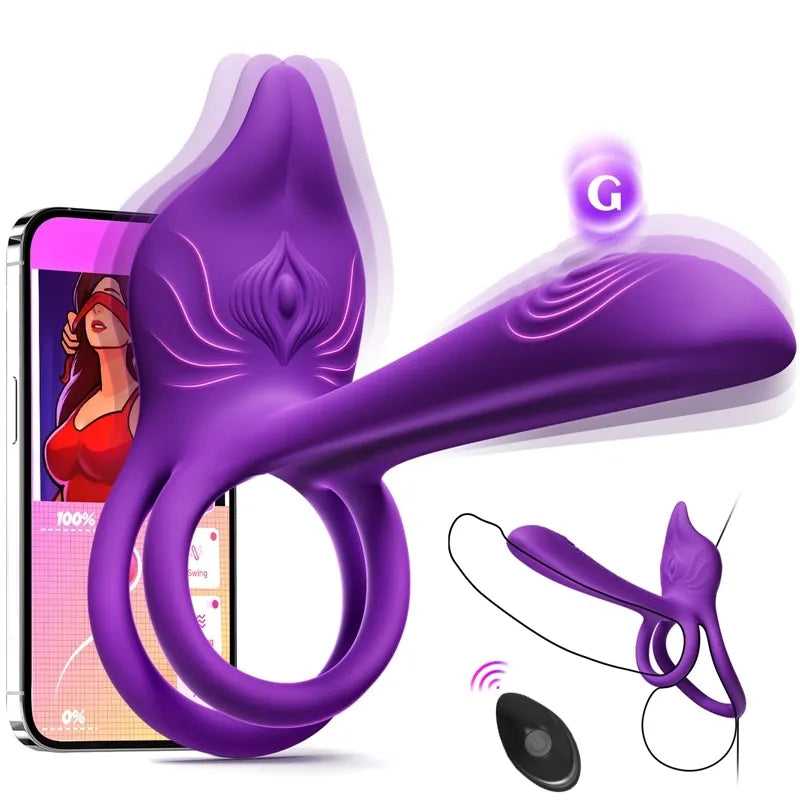 🎁bboj™ Enchanted Girl Luxe Smart Vibrating Ring – App-Controlled Pleasure for Couples 💫
