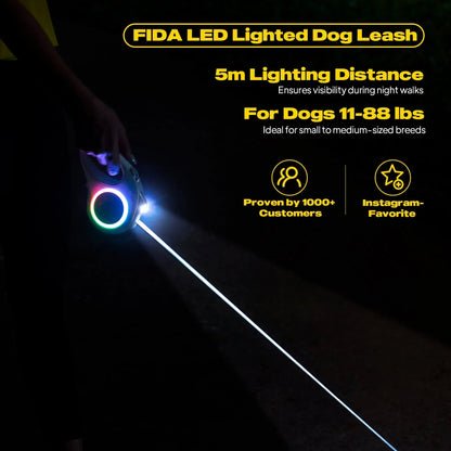 FIDA Retractable LED Lighted Dog Leash FIDA Pet