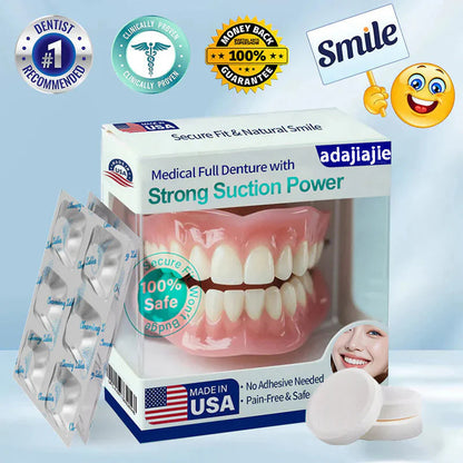Adajiajie® Medical Full Denture with Strong Suction ✅ Made and Shipped from the USA🍀