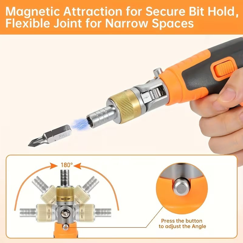 🔧 180° Rotating Ratchet Screwdriver Set | Multi-functional Alloy Bits · Two-way Magnetic Attachment · Portable and Efficient Repair Tool
