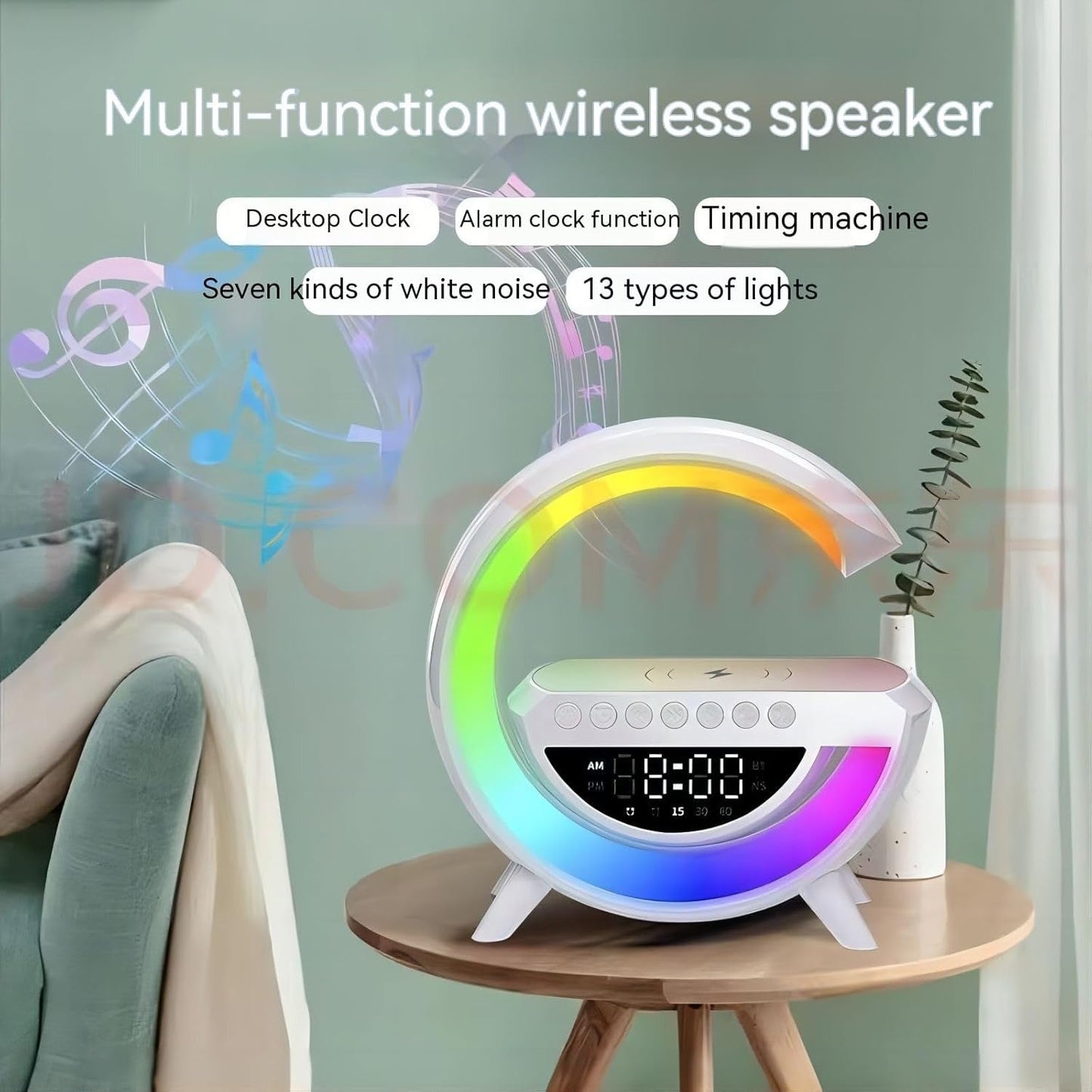 🎉 New Year's pre-sale promotion! 49% off! Three-in-one Bluetooth speaker and night light with wireless charging function.